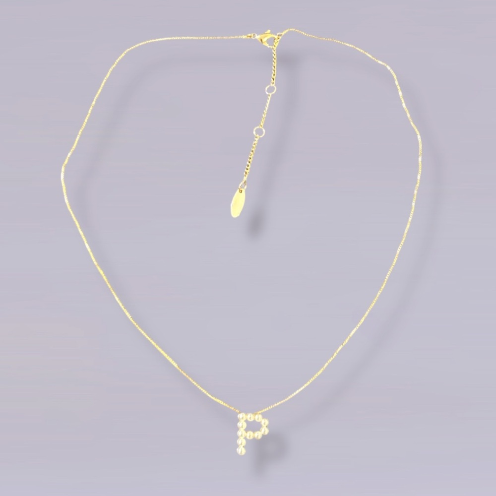 New Anthropologie Serefina Monogram Pearl Necklace “P”